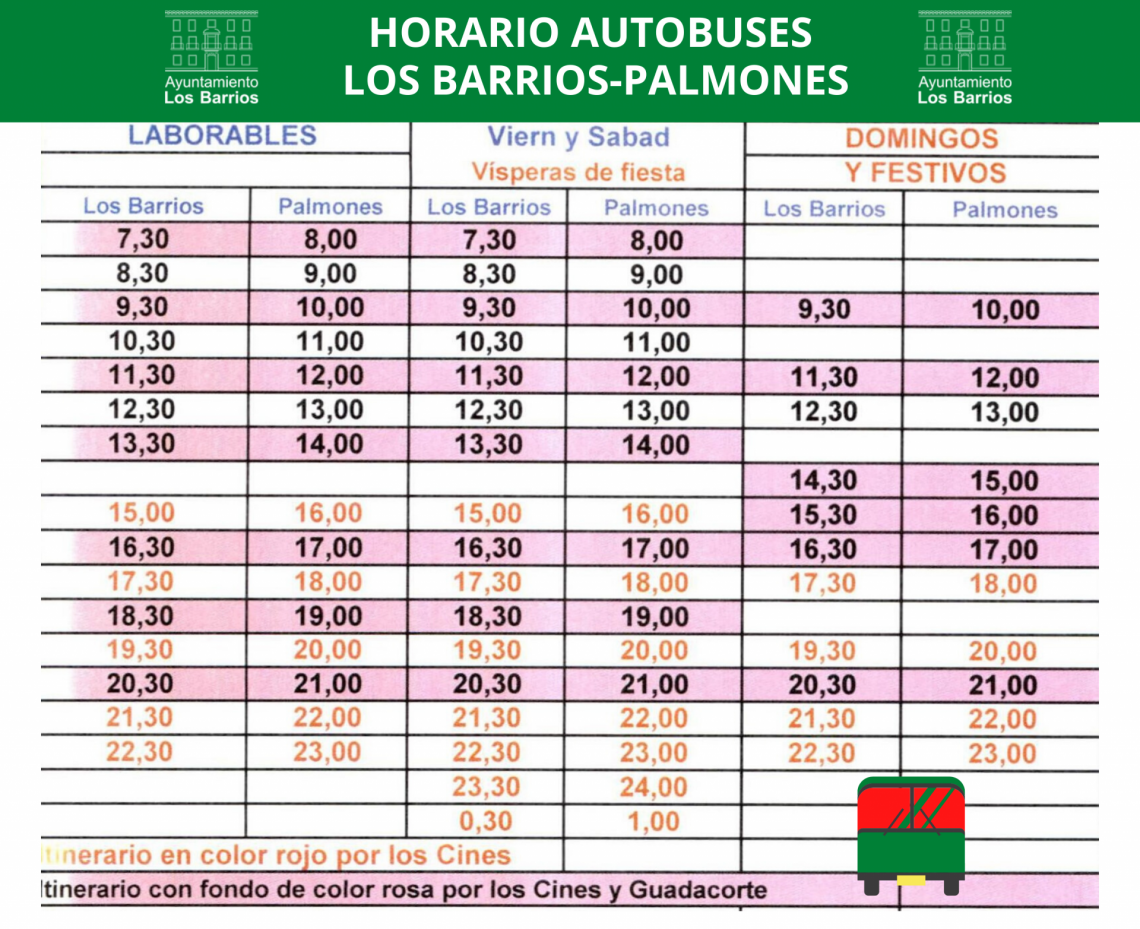 Gómez anuncia el restablecimiento de los horarios habituales de la ruta de autobús Los Barrios Gómez anuncia el restablecimiento de los horarios habituales de la ruta de autobús Los Barrios