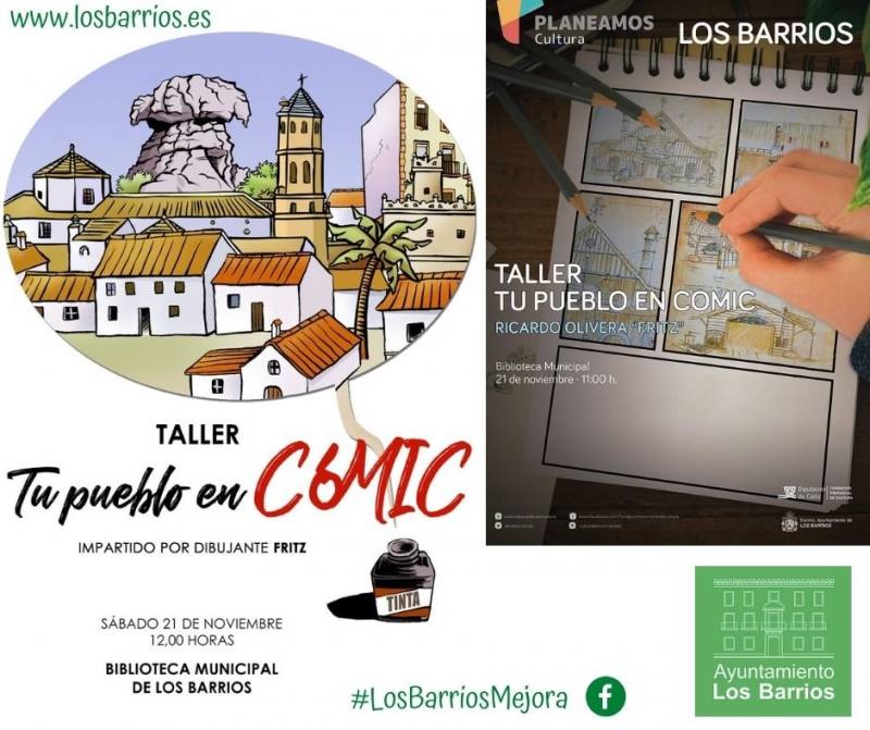 El taller “Tu pueblo en comic”, de Ricardo Olivera Almozara (Fritz), se
